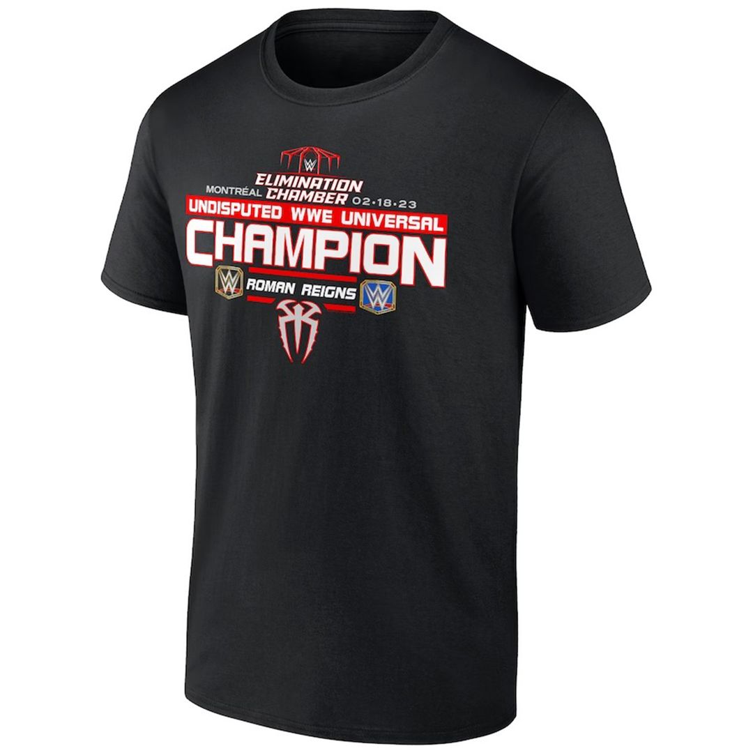 Wwe Merch Men's Black Roman Reigns Elimination Chamber 2023 Undisputed ...